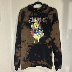 Men’s Cartoon Character Richie Rich Money Brown Tie Dye pullover hoodie L